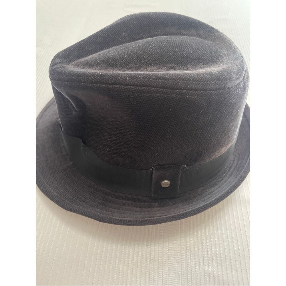 Stetson Black Fedora Polyester Hat Size Large